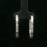 14k White Gold and 4cttw Diamond Inside Out Hoop Earrings 1.2"