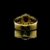 18k Yellow Gold Blue Sapphire and Diamond Ladies Ring Size 5.25