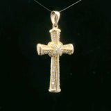 18k Yellow Gold and 0.40cttw Diamond Cross Pendant 1.5"