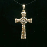 18k Yellow Gold and 0.40cttw Diamond Cross Pendant 1.5"