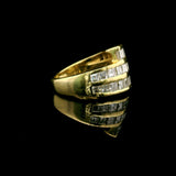 18k Yellow Gold and 3cttw Diamond Heavy Bypass Band Ring Size 6