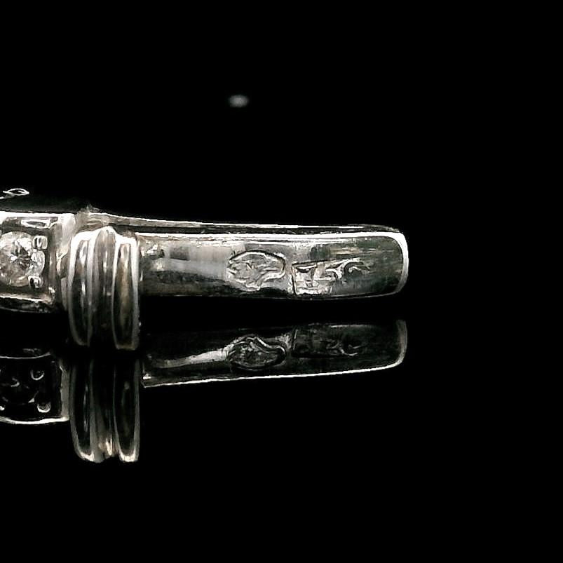 18k White Gold and Diamond 10.4g Vintage Link Bracelet 7.25"