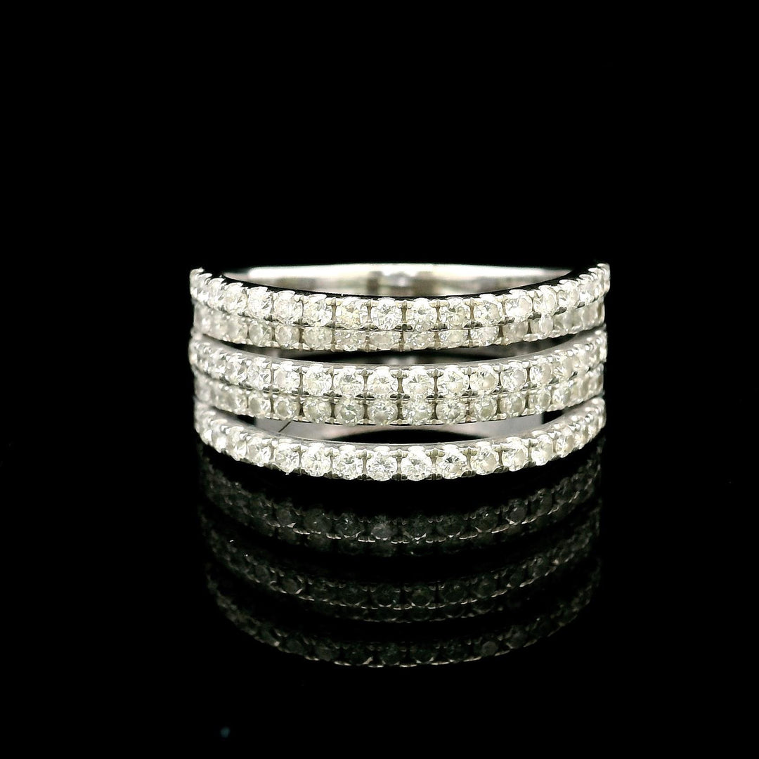 14k White Gold and 1.35cttw Diamond Five Band Ring Size 11