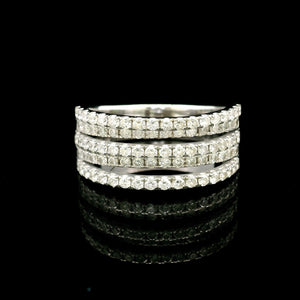 14k White Gold and 1.35cttw Diamond Five Band Ring Size 11