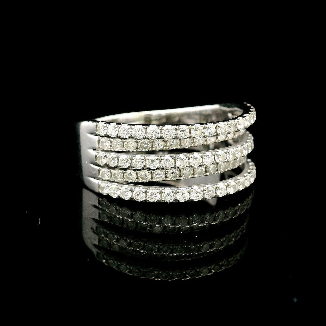 14k White Gold and 1.35cttw Diamond Five Band Ring Size 11