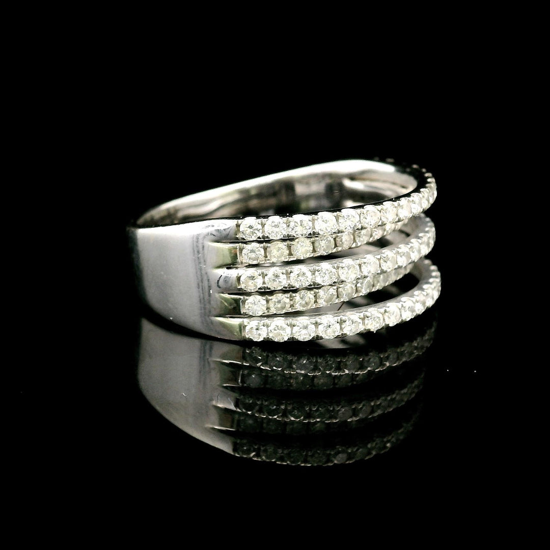 14k White Gold and 1.35cttw Diamond Five Band Ring Size 11