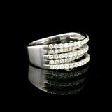 14k White Gold and 1.35cttw Diamond Five Band Ring Size 11