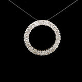 14k Yellow Gold and 1.5cttw Diamond Circle Slide Pendant