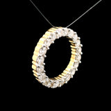 14k Yellow Gold and 1.5cttw Diamond Circle Slide Pendant