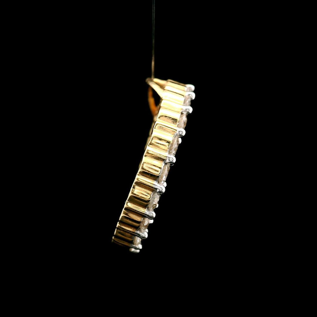 14k Yellow Gold and 1.5cttw Diamond Circle Slide Pendant