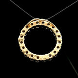 14k Yellow Gold and 1.5cttw Diamond Circle Slide Pendant