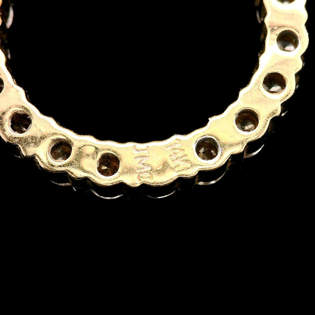14k Yellow Gold and 1.5cttw Diamond Circle Slide Pendant