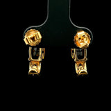 18k Yellow Gold Citrine and Diamond Huggie Earrings
