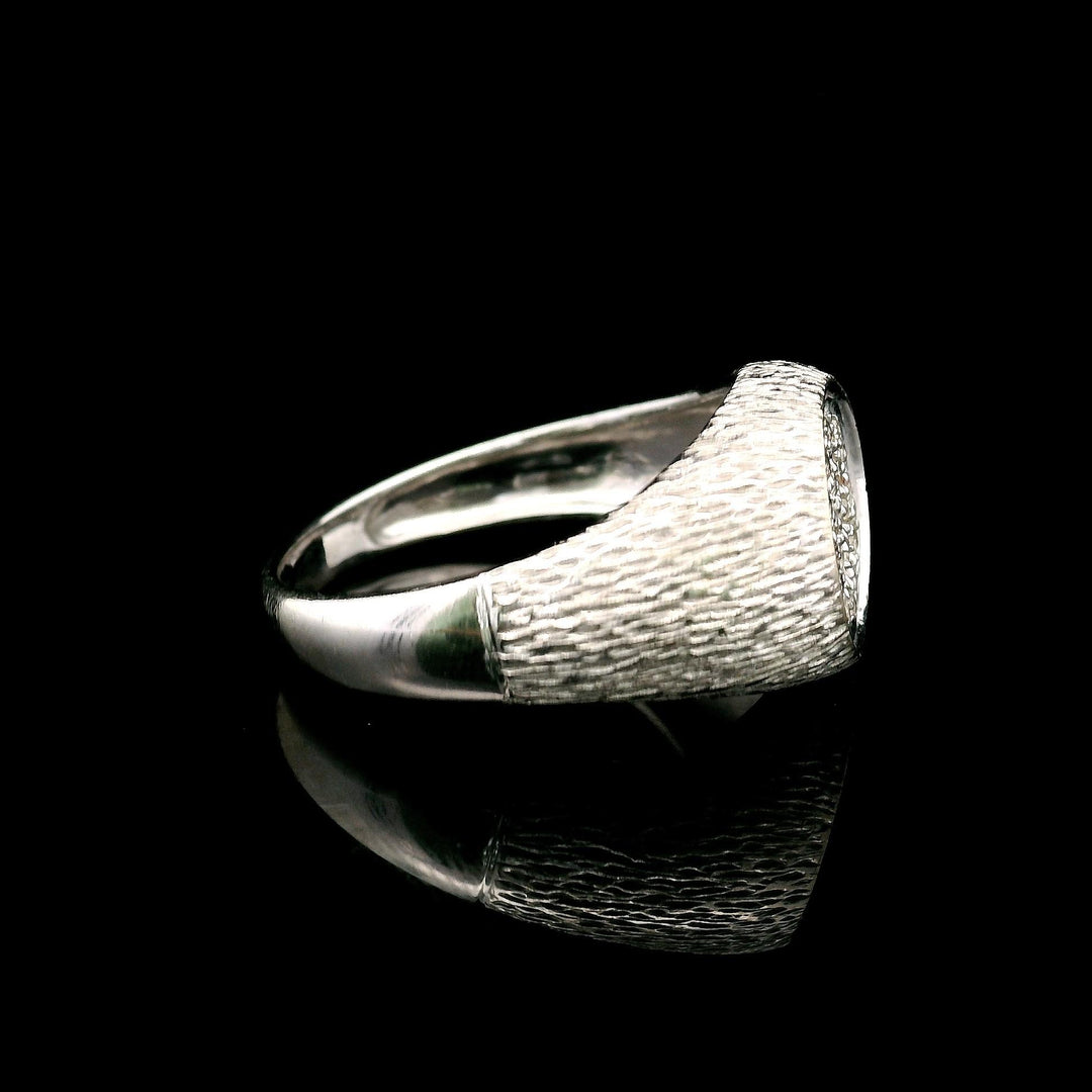 14k White Gold and Diamond Men's Vintage Ring Size 10