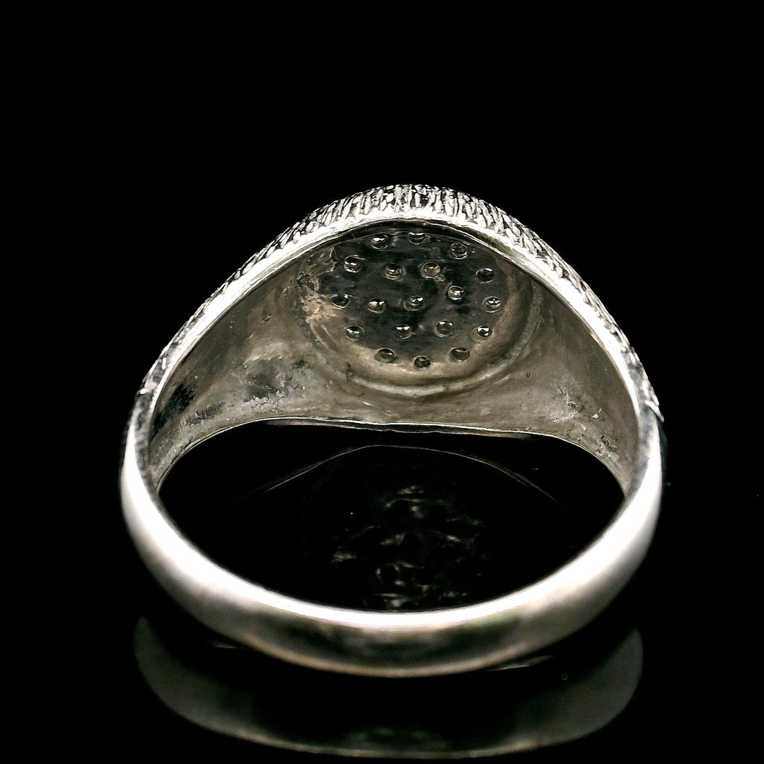 14k White Gold and Diamond Men's Vintage Ring Size 10