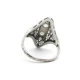 18k White Gold and Diamond Ladies Vintage Filigree Ring Size 5.75