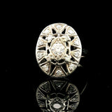 14k White Gold and 0.50cttw Diamond Ladies Intricate Ring Size 5