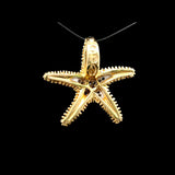 14k Yellow Gold and Diamond 3.7g Vintage Starfish Pendant