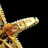 14k Yellow Gold and Diamond 3.7g Vintage Starfish Pendant
