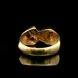 14k Yellow Gold Opal and Diamond 7.2g Abstract Ring Size 6
