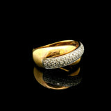 18k Yellow Gold and 0.50cttw Diamond Solid Crossover Band Ring Size 8