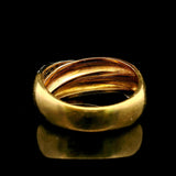 18k Yellow Gold and 0.50cttw Diamond Solid Crossover Band Ring Size 8