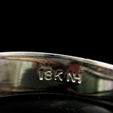 18k Two Tone Gold Spessartite Garnet and Diamond Ring Size 9
