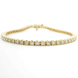 14k Yellow Gold and 2.5cttw Natural Diamond Tennis Bracelet 7"