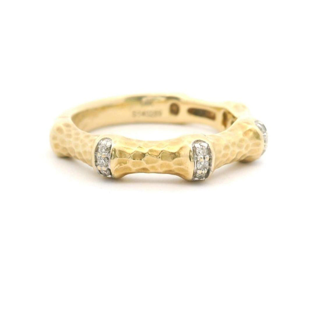 14k Yellow Gold and Diamond Gabriel & Co. 4mm Fancy Band Ring Size 6.25