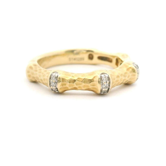 14k Yellow Gold and Diamond Gabriel & Co. 4mm Fancy Band Ring Size 6.25