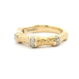 14k Yellow Gold and Diamond Gabriel & Co. 4mm Fancy Band Ring Size 6.25