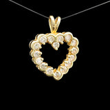 14k Yellow Gold and 1cttw Diamond Heart Pendant