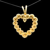 14k Yellow Gold and 1cttw Diamond Heart Pendant