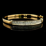 18k Yellow Gold and 0.77cttw Diamond Bangle Bracelet 6.5"