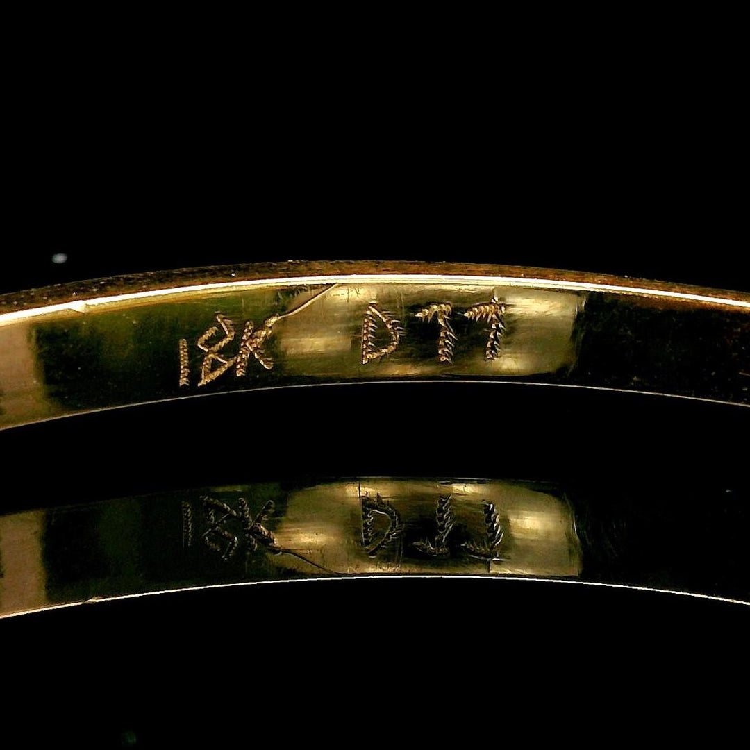 18k Yellow Gold and 0.77cttw Diamond Bangle Bracelet 6.5"