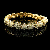 14k Yellow Gold and 5.5cttw Diamond Vintage 25.5g Snowflake Link Bracelet 7"