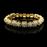 14k Yellow Gold and 5.5cttw Diamond Vintage 25.5g Snowflake Link Bracelet 7"
