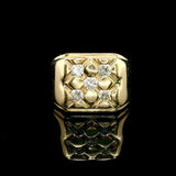14k Yellow Gold and 0.40cttw Diamond Solid 9g Ring Size 7.5