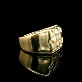 14k Yellow Gold and 0.40cttw Diamond Solid 9g Ring Size 7.5