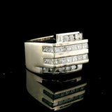 14k White Gold and 2.5cttw Diamond Solid Heavy 14g Ring Size 8