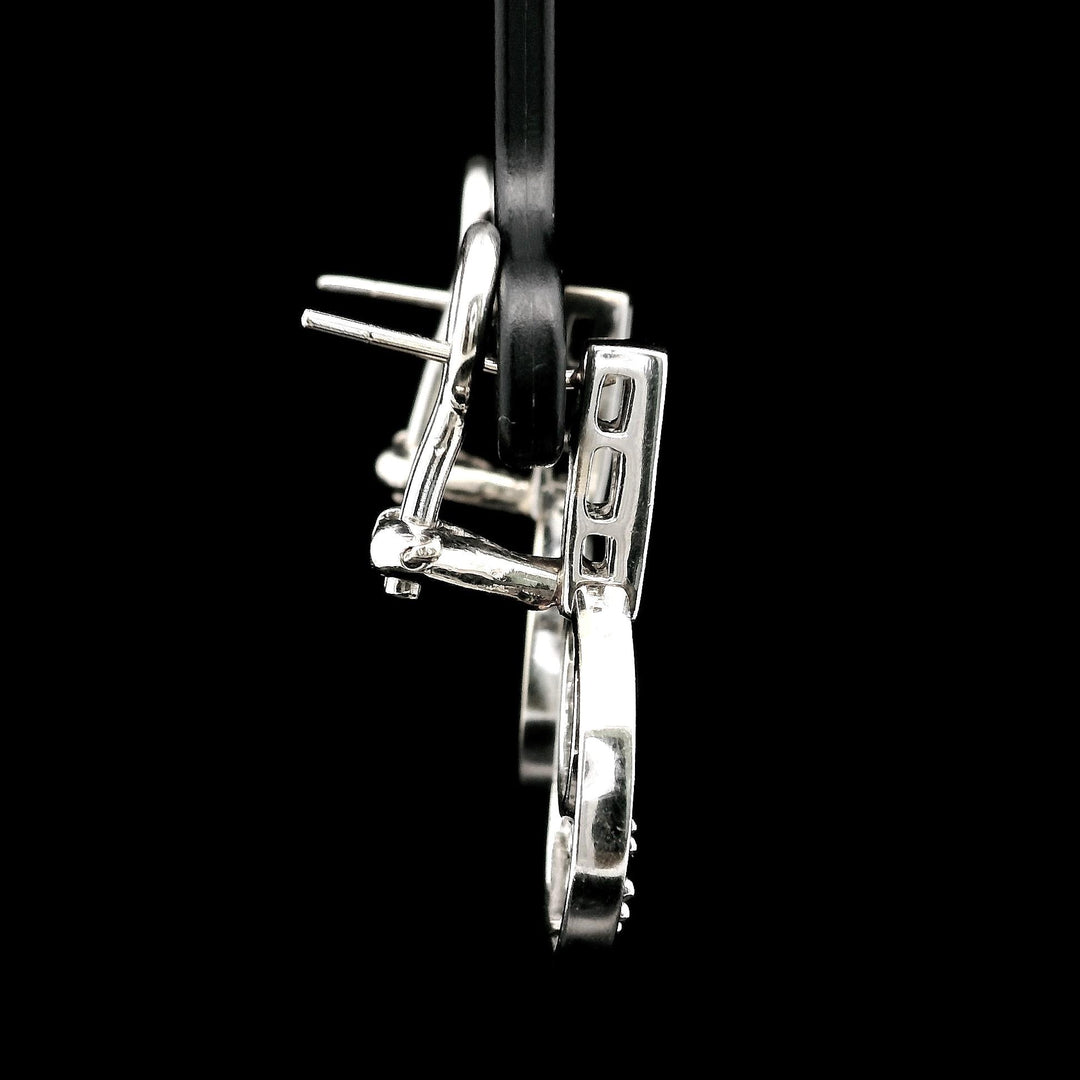18k White Gold and 1cttw Diamond Fancy Drop Dangle Earrings 1"