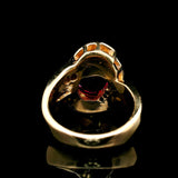 14k Yellow Gold 2.25ct Rubellite Tourmaline and Diamond Ladies Ring Size 5