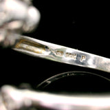 14k White Gold and Bezel Set Diamonds Open Bypass Ring Size 6