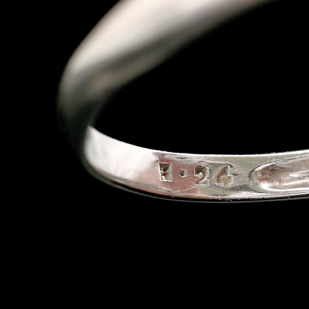 14k White Gold and Bezel Set Diamonds Open Bypass Ring Size 6