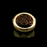 14k Yellow Gold and 5cttw White Yellow and Brown Diamond Bombe Ring Size 6