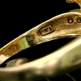 14k Yellow Gold and 1cttw Diamond Vintage Cluster Bypass Ring Size 9