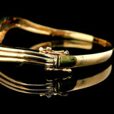 14k Yellow Gold and 1.85cttw Diamond Curved Bangle Bracelet 6.75"