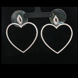 18k White Gold and 2cttw Diamond Large Heart Drop Dangle Earrings 2.25"