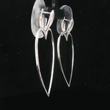 18k White Gold and 2cttw Diamond Large Heart Drop Dangle Earrings 2.25"