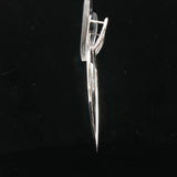 18k White Gold and 2cttw Diamond Large Heart Drop Dangle Earrings 2.25"